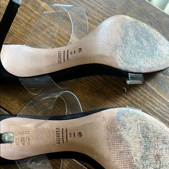 SCHUTZ Black High Heel Sandals with Transparent Straps - Picture 4 of 4